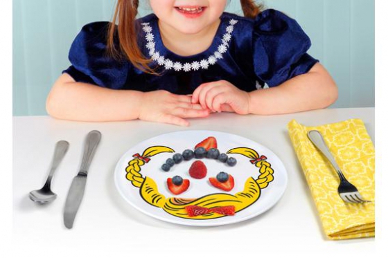 Set  de 3, assiette enfant - visage de fille 1 