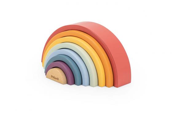 Jeu à empiler en bois - Arc-en-ciel  