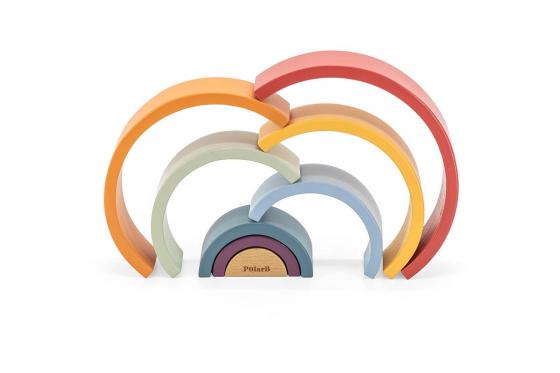 Jeu à empiler en bois - Arc-en-ciel 1 