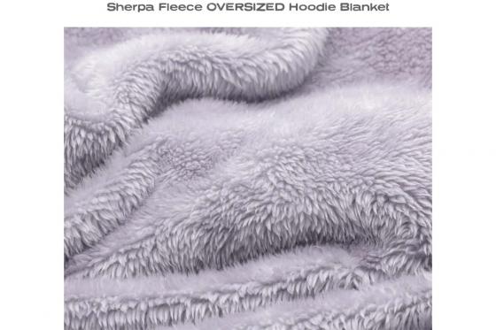 Plaid à capuche gris lilas - Sweat oversize en polaire  4 