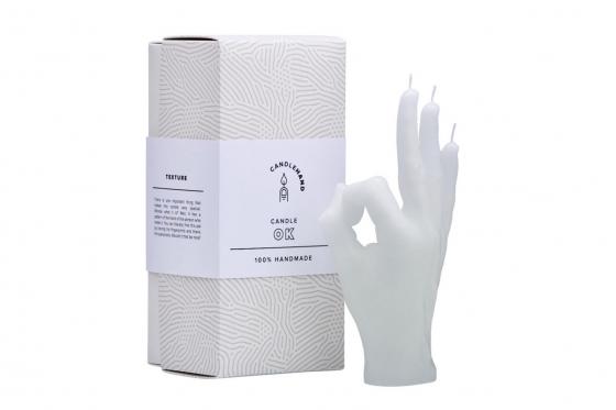 Bougie main OK - blanc 2 