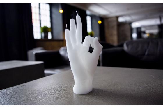 Bougie main OK - blanc 3 