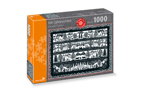 Scherenschnitt Alpenleben - Puzzle 1000-teilig  