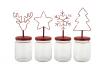 Bocaux avec décorations de Noël et LED - lot de 4  