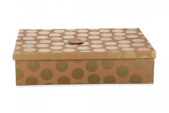 Boîte-cadeau à pois dorés A3+haut - (33 × 48 × 12 cm) 1 