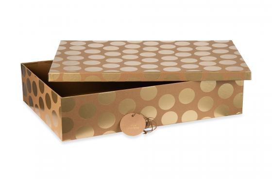 Boîte-cadeau à pois dorés A3+haut - (33 × 48 × 12 cm) 2 