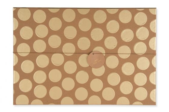 Boîte-cadeau à pois dorés A3+haut - (33 × 48 × 12 cm) 3 