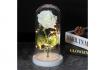 Rose blanche en verre - avec LED 
