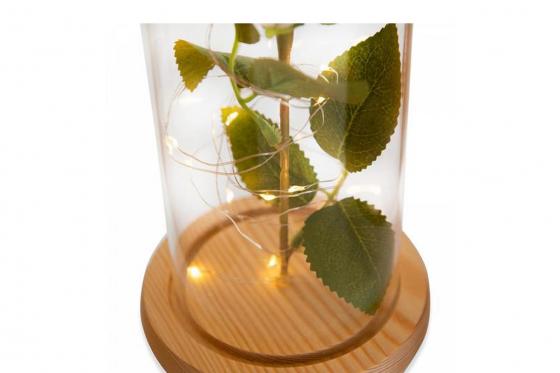 Rose blanche en verre - avec LED 3 