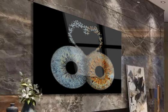 Photographie d'iris - 40x40cm, sur verre acrylique avec Heart Design  