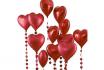 Ballons cœur rouge  - avec traine en forme de cœur 2