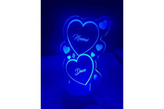 LED Herzlampe - mit Gravur 1 