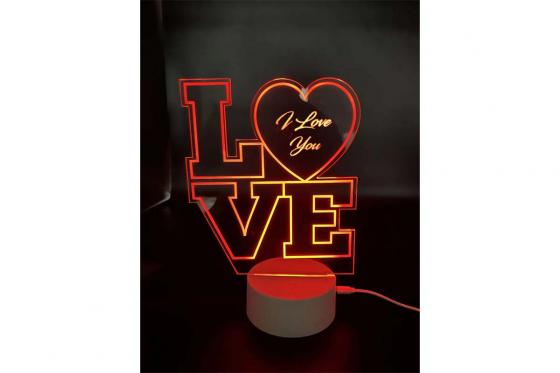 LED Love Lampe - mit Gravur  