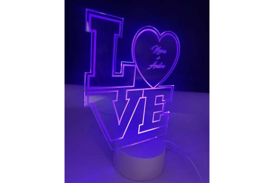 LED Love Lampe - mit Gravur 1 