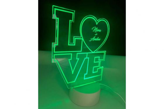 LED Love Lampe - mit Gravur 2 