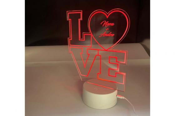 LED Love Lampe - mit Gravur 3 