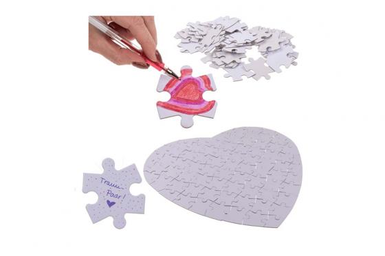 Herz-Puzzle - 80 beschriftbare Teile  