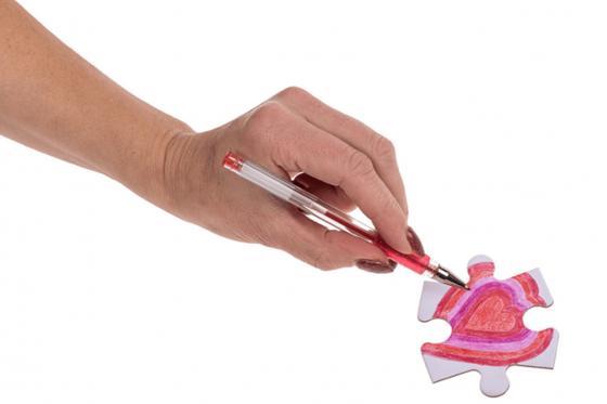 Herz-Puzzle - 80 beschriftbare Teile 5 