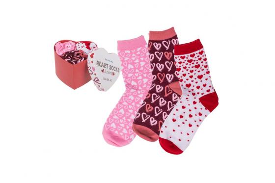 Herzen Socken 3er Set - Gr. 36 - 42  