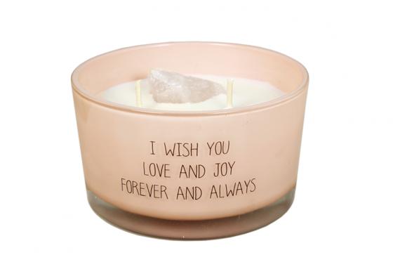 Duftkerze - mit Rosenquarz  