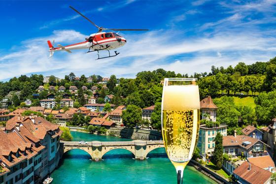 Helikopter & Champagner - Bern - 15-minütiger Flug für 2 Personen  
