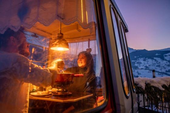 Fondue in der Gondel - inkl. Flasche Weisswein für 2 Personen 1 