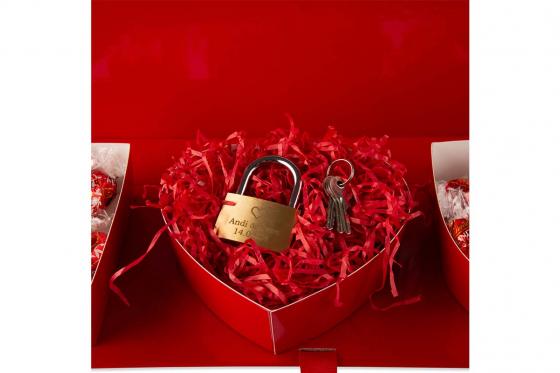 Geschenkbox I love you - mit Liebesschloss 2 