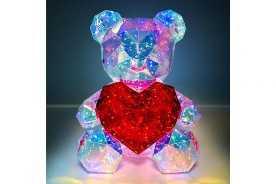 Teddy Bear LED avec cœur - Design 3D   