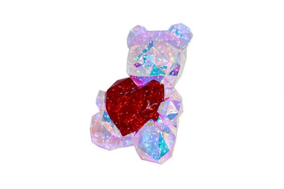 Teddy Bear LED avec cœur - Design 3D  1 