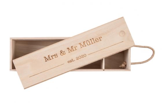 Coffret bouteille de vin avec Bottega - avec gravure 2 