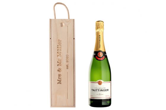 Champagnerkiste mit Gravur - Taittinger Brut Réserve   Champagnerkiste mit Gravur - Taittinger Brut Réserve