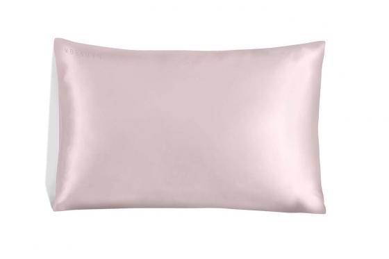 Oreiller et masque de nuit en soie - Ensemble rose pâle 1 