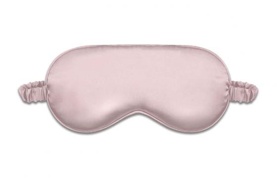 Oreiller et masque de nuit en soie - Ensemble rose pâle 2 