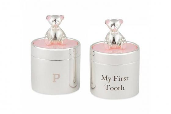 Babydosen rosa - mit Gravur, 925 versilbert 1 