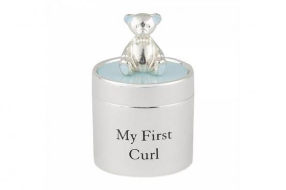 Babydosen blau - mit Gravur, 925 versilbert 3 