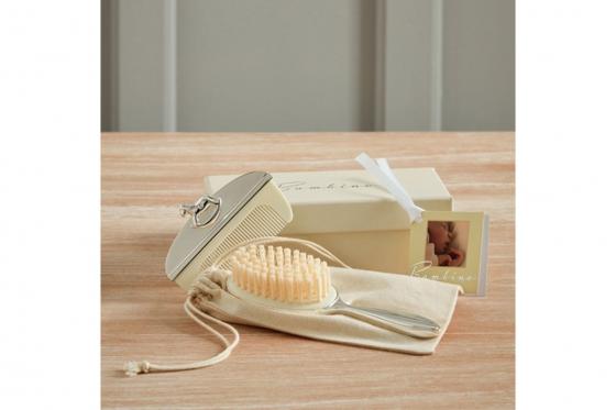 Baby Bürsten-Set - mit Gravur, 925 versilbert 2 