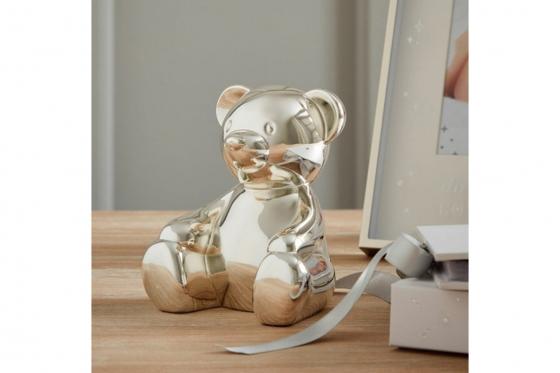 Spardose Bär - mit Gravur, 925 versilbert 2 