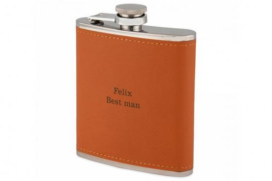 Flachmann mit Gravur - braun  