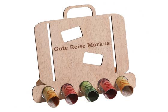 Geldgeschenk Reisekoffer - mit Gravur  