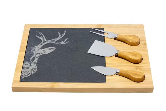 Plateau à fromage Cerf - avec couteaux   
