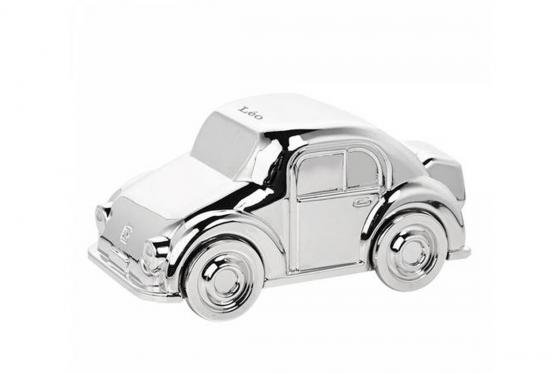 Spardose Auto - mit Gravur, 925 versilbert  
