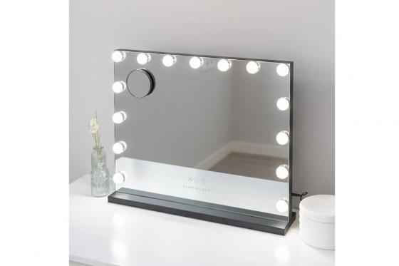 Grand miroir de maquillage noir - avec 15 LED incluses 2 