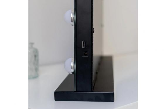 Grand miroir de maquillage noir - avec 15 LED incluses 5 