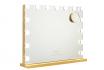 XL Schminkspiegel Gold  - inkl. 15 LEDs 