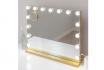 XL Schminkspiegel Gold  - inkl. 15 LEDs 1