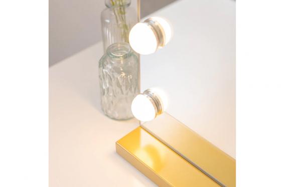 XL Schminkspiegel Gold  - inkl. 15 LEDs 4 