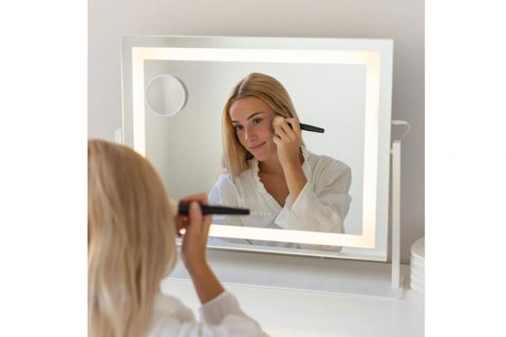 LED Schminkspiegel mit Lupe - 58 x 54 x 12 cm 2 