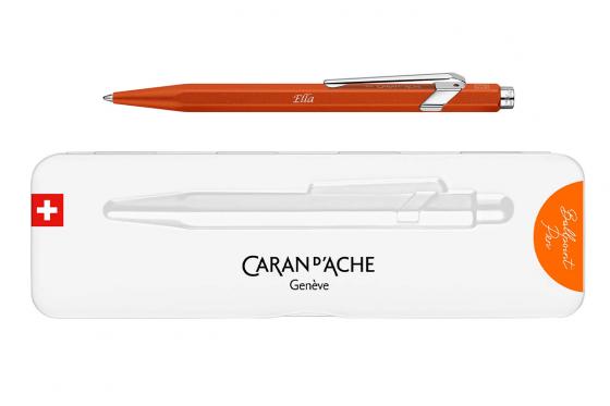 Stylo à bille Caran d'Ache avec carnet - gravé, orange 2 