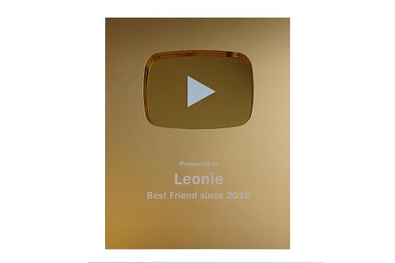 Trophée personnalisable - Bouton de récompense doré 1 