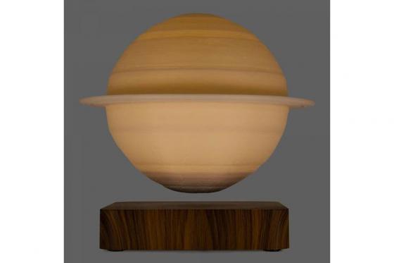 Schwebender LED Saturn - mit Holzsockel, (Ø18cm) 7  Schwebender LED Saturn - mit Holzsockel, (Ø18cm) 7
